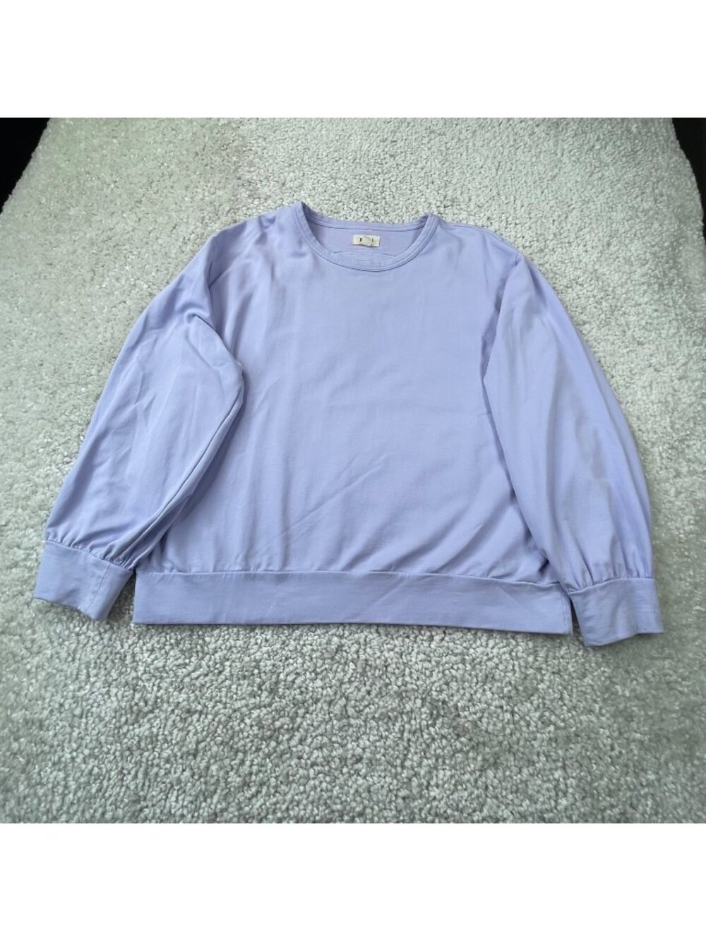 Pact Peek A Boo Crew Sweatshirt Lilac Purple Womens XL